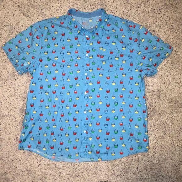 Disney Parks Skyliner Bucket Blue Short Sleeve Shirt XXL - Picture 1 of 4